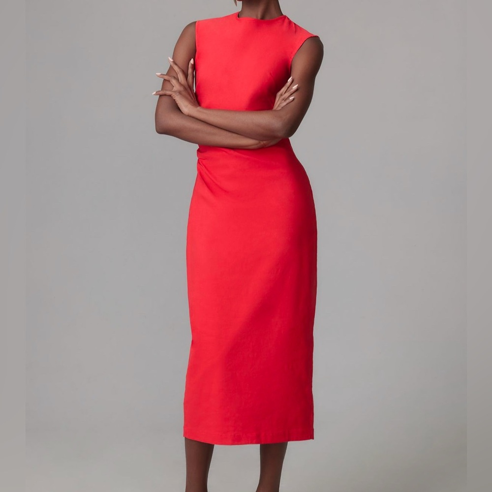 Maeve Cap-Sleeves Slim Midi Dress